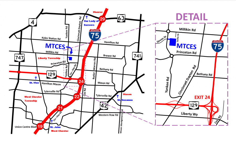 map of how to get to MTCES